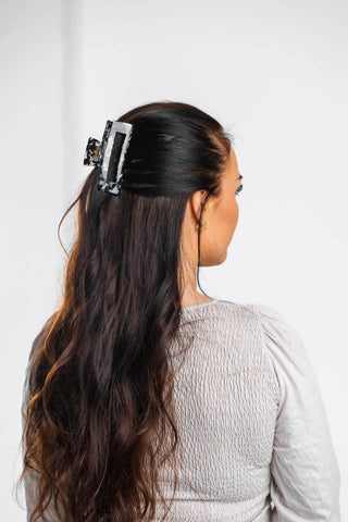 HAIR CLAW MEDIUM | MARBLE
