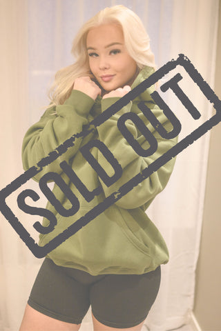 MAKE IT HAPPEN OVERSIZED HOODIE | OLIVE GREEN