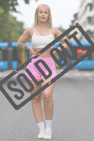 LUX SCRUNCH SHORTS | FLAMINGO PINK