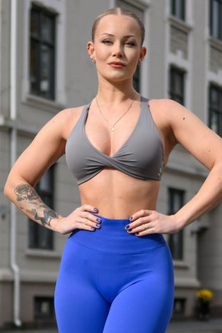 LUX TWIST SPORTS BRA | SLATE GREY