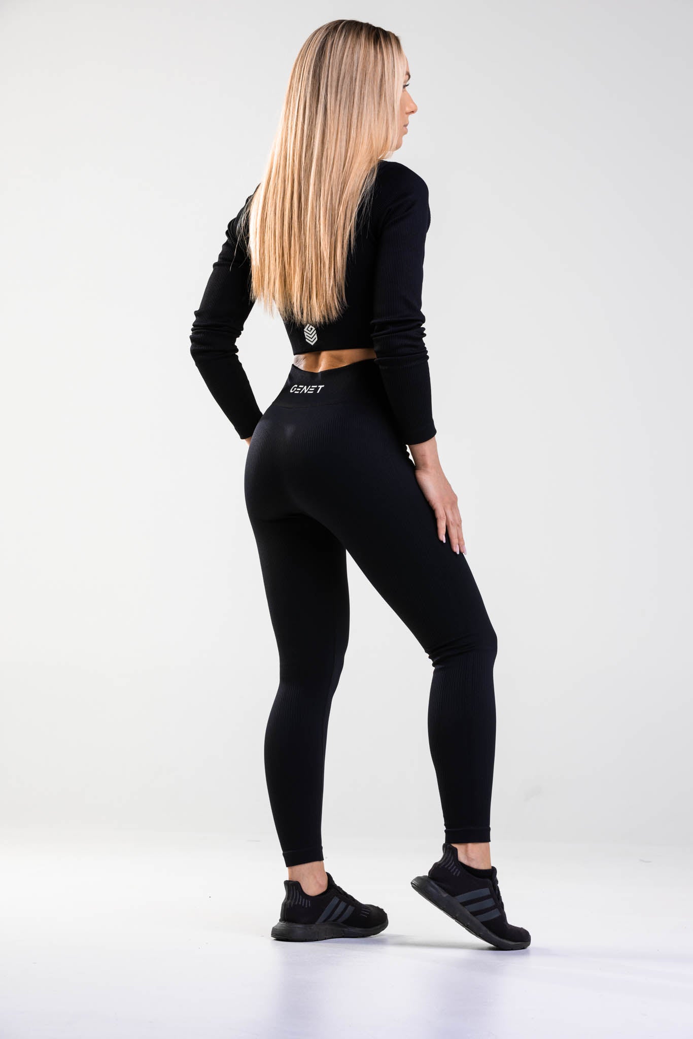 RIBBED SEAMLESS TIGHTS  BLACK – Genet Collection